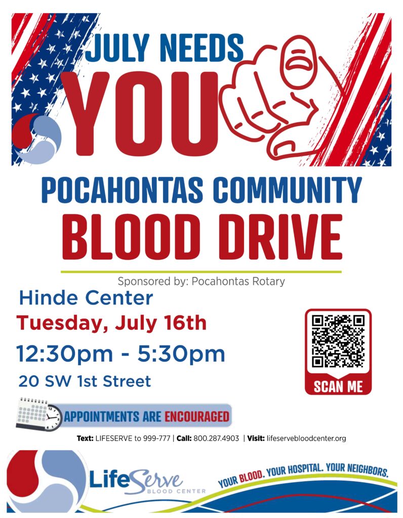 Pocahontas Blood Drive Hinde Center