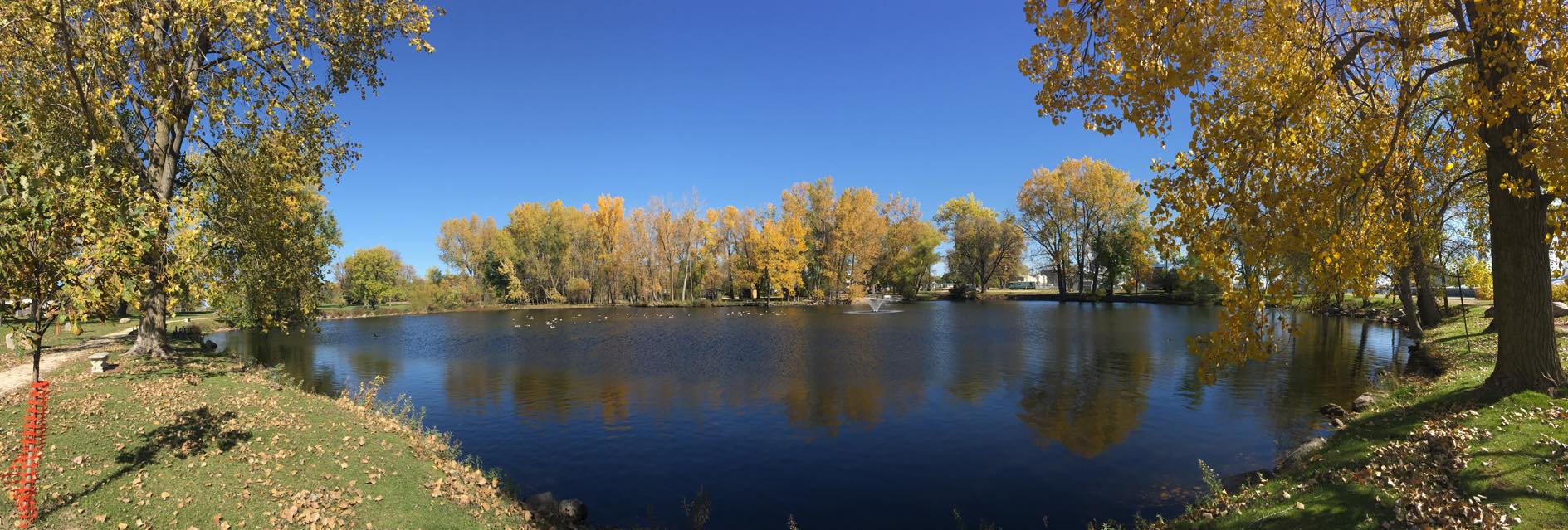 Panoramic view of Lake Marvin at Straight Park in Fonda
