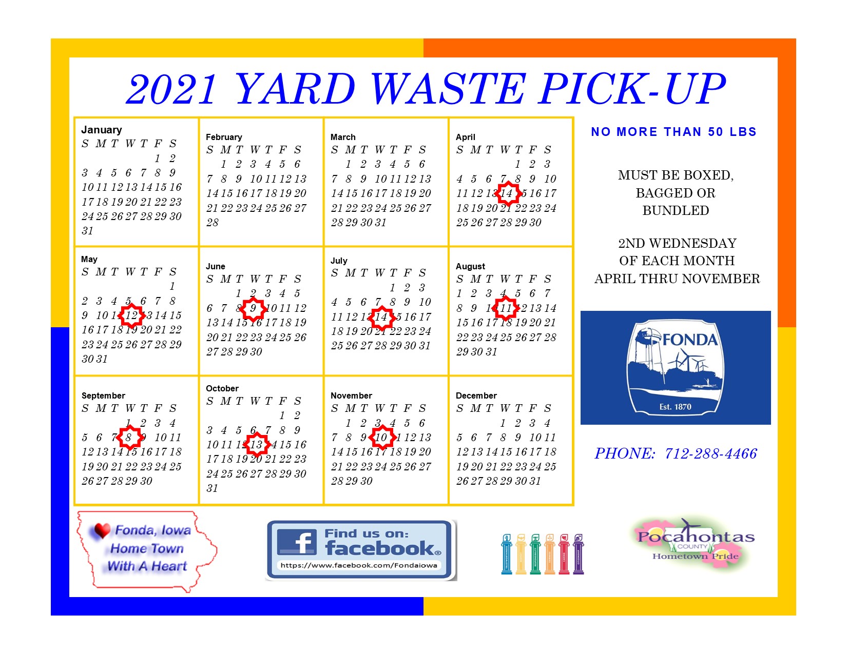 Yard Waste Calendar Fonda