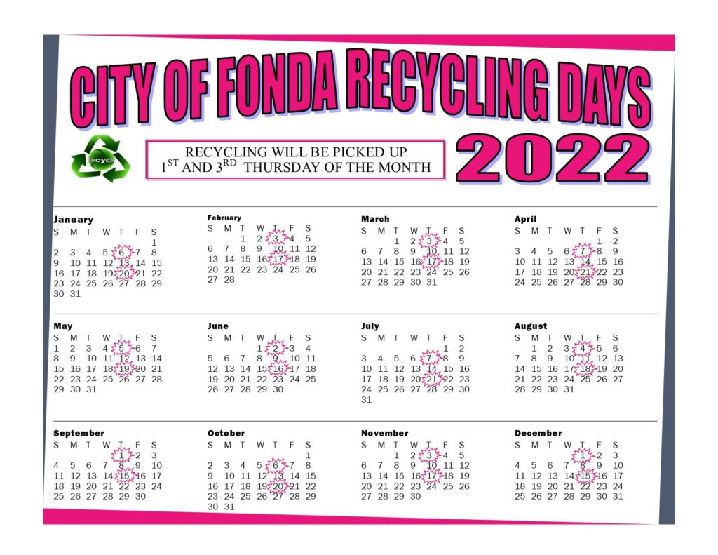 Recycling Calendar – Fonda