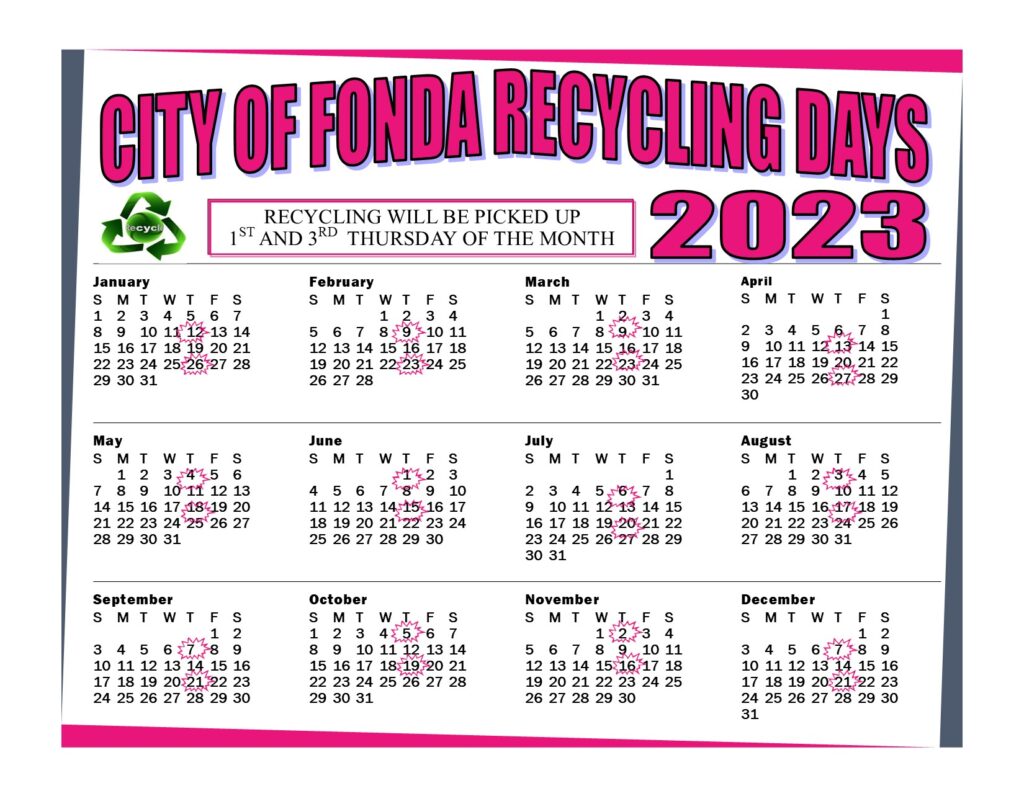 Recycling calendar 2023